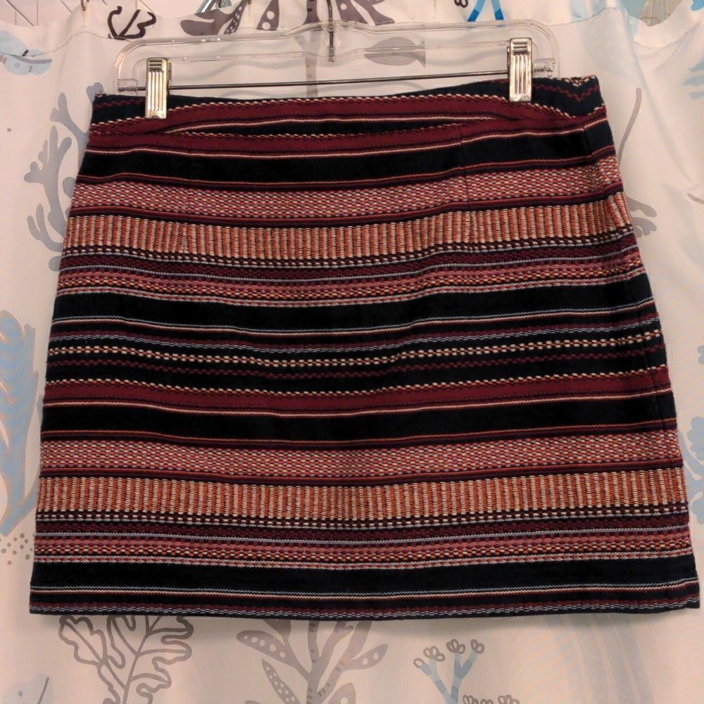 Hollister Woven Southwestern Blanket Pattern Mini Skirt Sz 9 - Picture 3 of 8